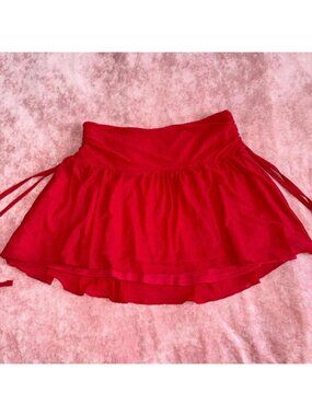 Red mini skirt